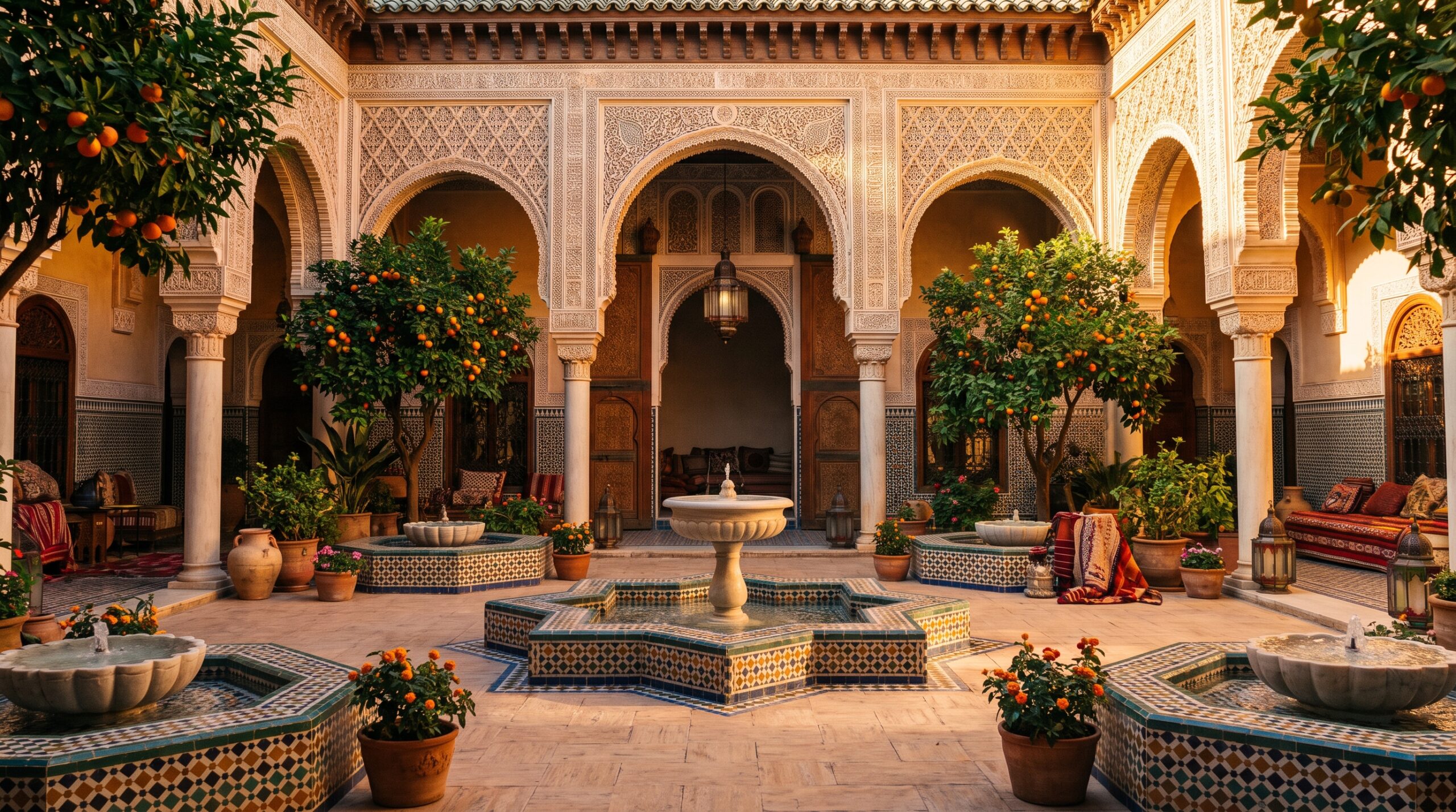 Andalusian Palace Courtyard Wallpaper